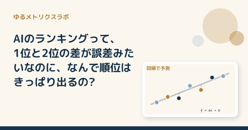 AIのランキングって、1位と2位の差が誤差みたいなのに、なんで順位はきっぱり出るの?
